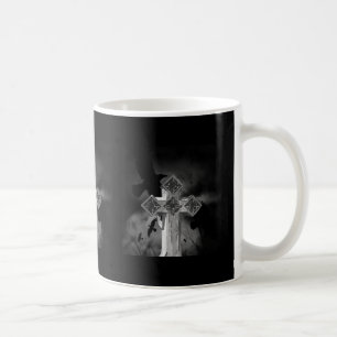 Moonlit GraveYard Gothic Cross With Crows Coffee Mug