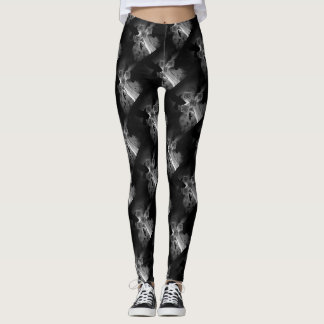Moonlit GraveYard Gothic Cross With Crows Leggings
