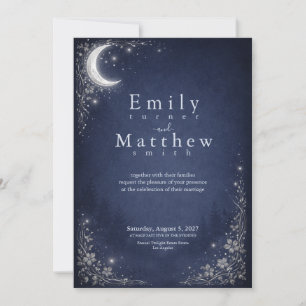 Moonlit Grove Celestial Woodland Wedding Invitation