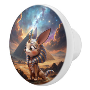 Moonlit Guardian of the Ancient Sands Ceramic Knob