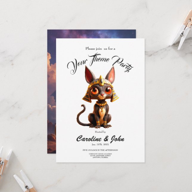 Moonlit Guardian of the Eternal Sands. Invitation (Front/Back In Situ)