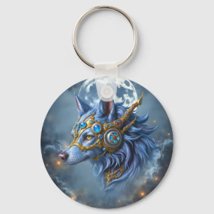 Moonlit Guardian of the Sapphire Veil.  Key Ring