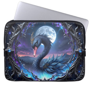 Moonlit Guardian – Swan of the Quiet Light. Laptop Sleeve