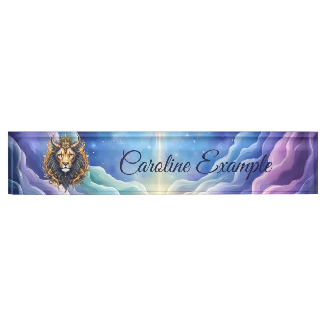 Moonlit Guardians – Cosmic lion Nameplate (Front)