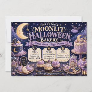 Moonlit Halloween Bakery Invitation