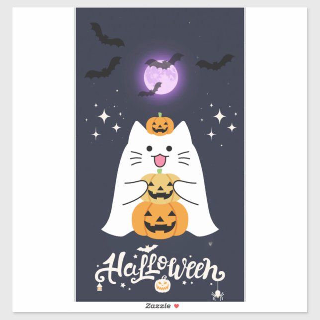 Moonlit Halloween Cat – Spooky & Sweet Night (Sheet)