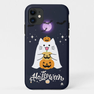 Moonlit Halloween Cat – Spooky & Sweet Night iPhone 11 Case