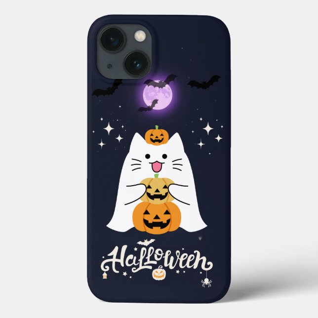 Moonlit Halloween Cat – Spooky & Sweet Night Case-Mate iPhone Case (Back)