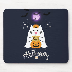 Moonlit Halloween Cat – Spooky & Sweet Night Mouse Mat