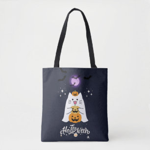 Moonlit Halloween Cat – Spooky & Sweet Night Tote Bag