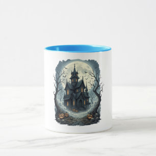 Moonlit Haunted Mansion Night Print Mug