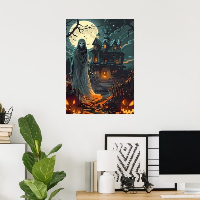Moonlit Haunting – Ghost of the Haunted Manor Poster (Home Office)