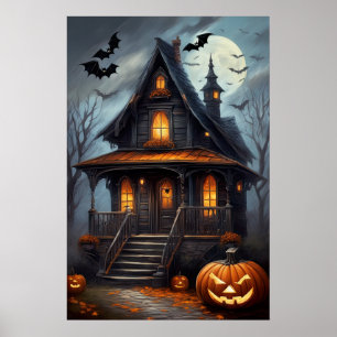 Moonlit Haunts, Halloween Poster