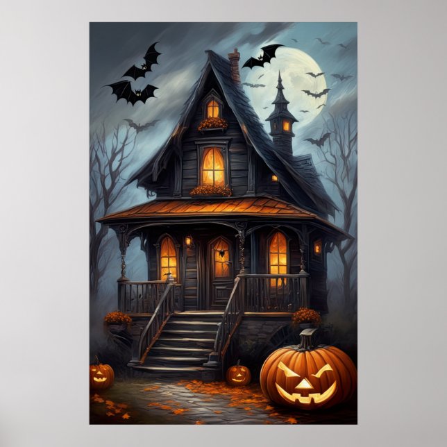 Moonlit Haunts, Halloween Poster (Front)