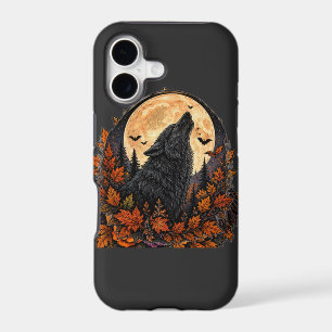 Moonlit Howling Wolf Gothic Halloween Spooky Night