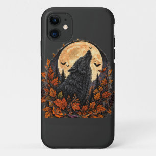 Moonlit Howling Wolf Gothic Halloween Spooky Night iPhone 11 Case