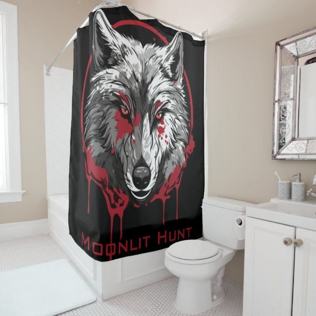 Moonlit Hunt Shower Curtain (In Situ)