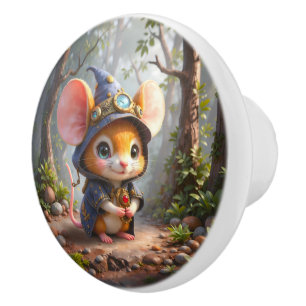 Moonlit Keeper of Tiny Wonders. Ceramic Knob