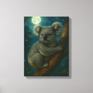 Moonlit Koala Perch Canvas Print
