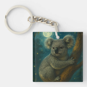 Moonlit Koala Perch Key Ring