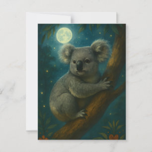 Moonlit Koala Perch Postcard