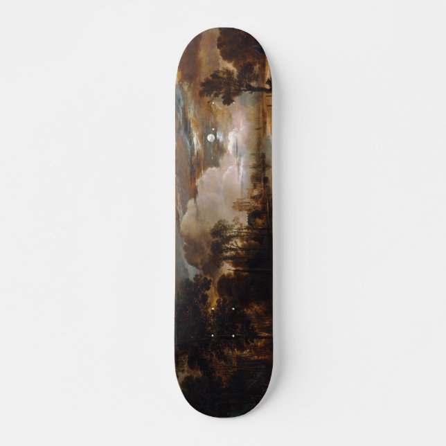 Moonlit Landscape by Aert Van Der Neer (1647) Skateboard (Front)