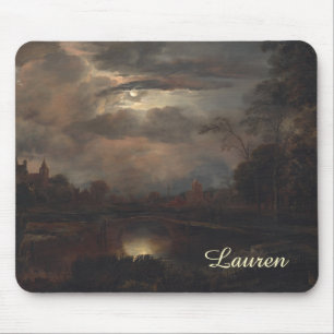 Moonlit Landscape with Bridge by van der Neer: Mouse Mat