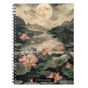 Moonlit Lotus Lake (1) Notebook