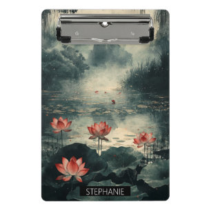 Moonlit Lotus Lake (2) Mini Clipboard