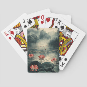 Moonlit Lotus Lake (2) Playing Cards