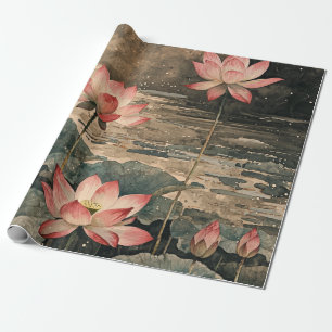 Moonlit Lotus Lake (3) Wrapping Paper
