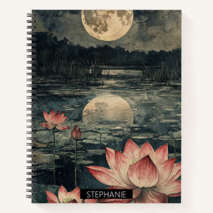Moonlit Lotus Lake (4) Notebook