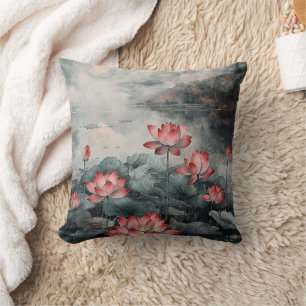 Moonlit Lotus Lake (5) Cushion