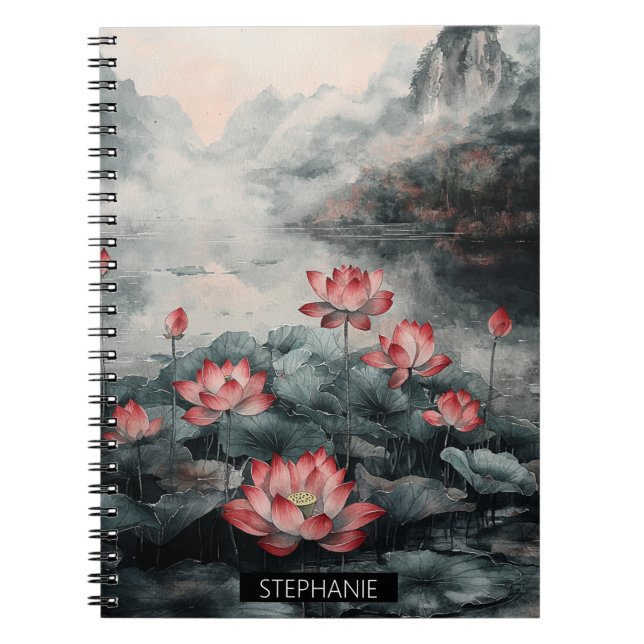 Moonlit Lotus Lake (5) Notebook (Front)