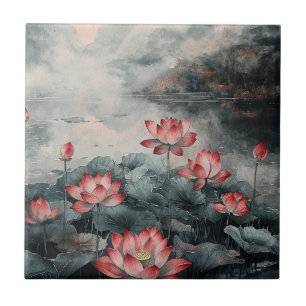 Moonlit Lotus Lake (5) Tile