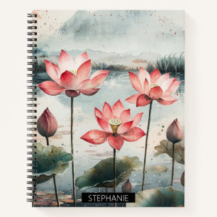 Moonlit Lotus Lake (7) Notebook