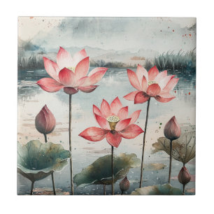 Moonlit Lotus Lake (7) Tile