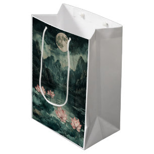 Moonlit Lotus Lake (8) Medium Gift Bag