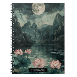 Moonlit Lotus Lake (8) Notebook