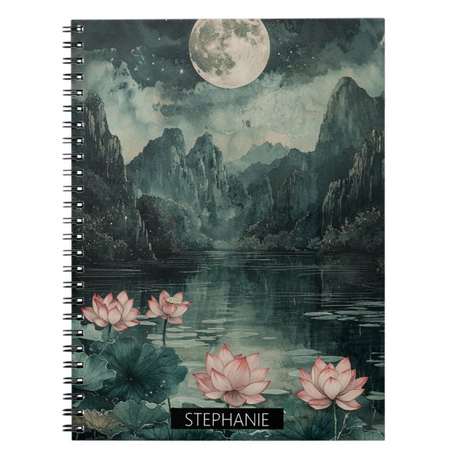 Moonlit Lotus Lake (8) Notebook (Front)