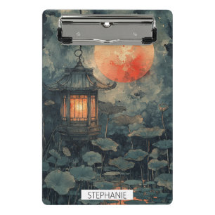 Moonlit Lotus Lantern Watercolor Mini Clipboard