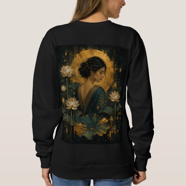 Moonlit Lotus Serenity Sweatshirt (Back)