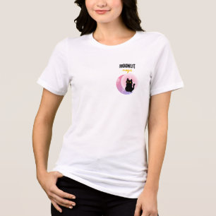 Moonlit Magic Black Cat T-Shirt Cute Celestial C Tri-Blend Shirt