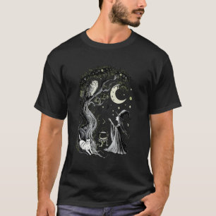 Moonlit Magic Funny Ancient Tree With Wise Owl And T-Shirt