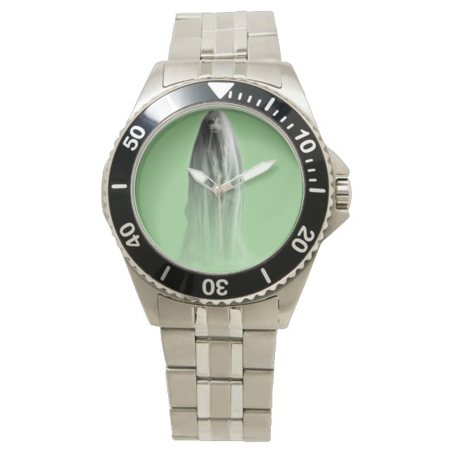 Moonlit Magic: Halloween Stainless Steel Bracelet  Watch (Front)