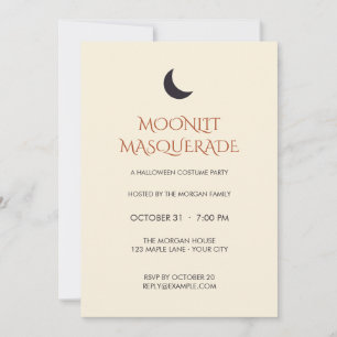 Moonlit Masquerade Editable Halloween Invitation