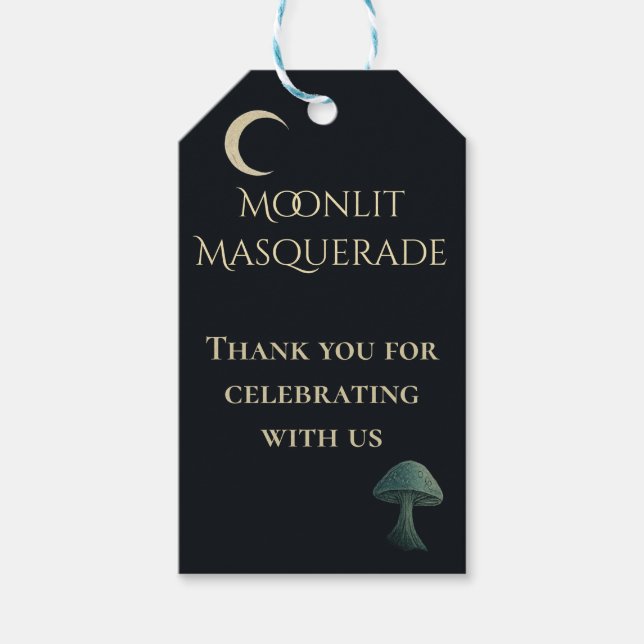 Moonlit Masquerade Elegant Favour Tag (Front)
