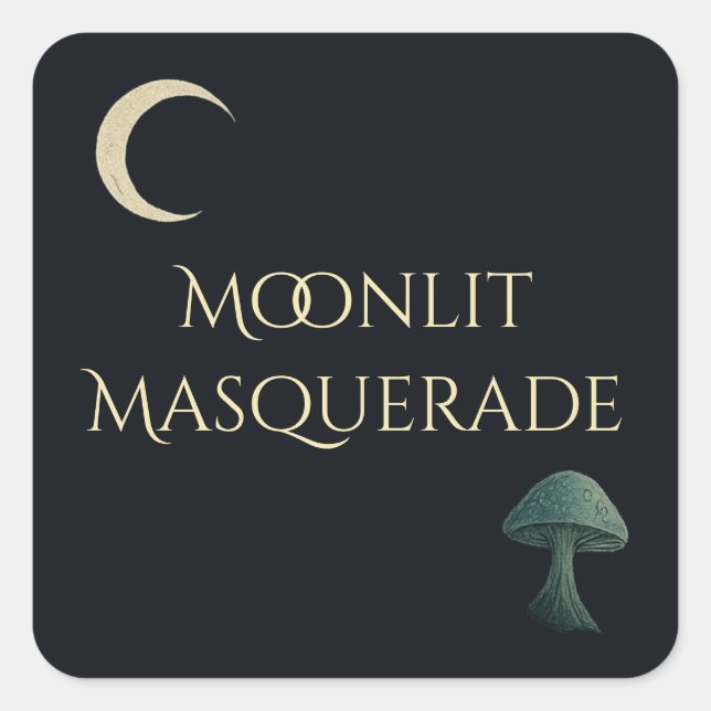 Moonlit Masquerade Elegant Halloween Sticker (Front)
