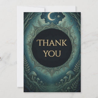 Moonlit Masquerade Elegant Thank You Card