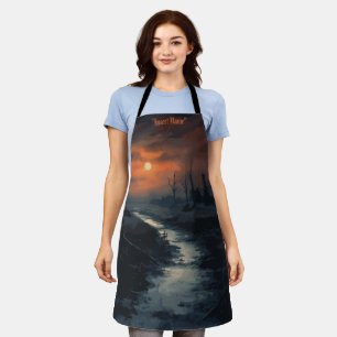 Moonlit Menace: The Haunted Black Forest at Dusk Apron